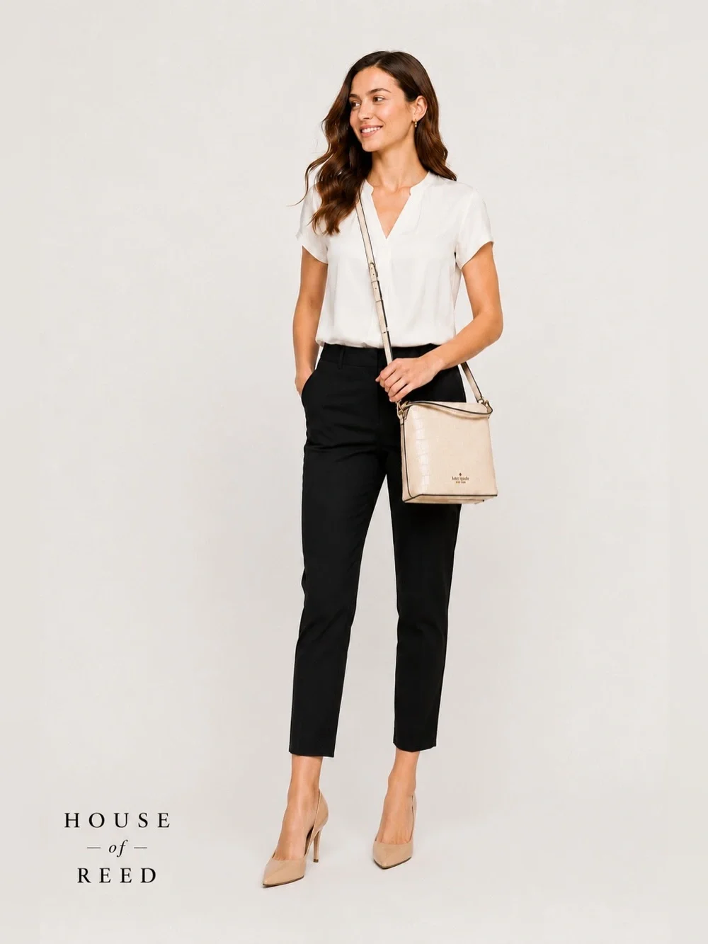 Kate Spade New York Marti Croc Embossed Bucket‎ Bag Ivory Cream Crossbody Purse